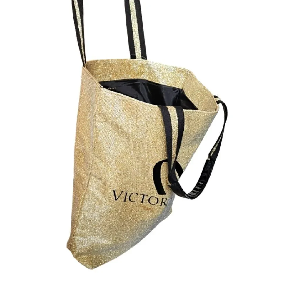 VICTORIA SECRET GOLD SPARKLY LARGE TOTE - Picture 7 of 12